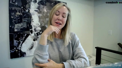Brandi Love aka brandi_love onlyfans shy chick caresses big tits